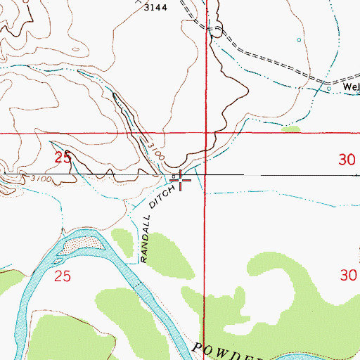 Topographic Map of 05S50E25AADB01 Well, MT