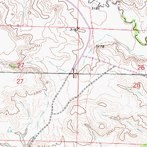 Topographic Map of 05S42E27ADDA01 Well, MT