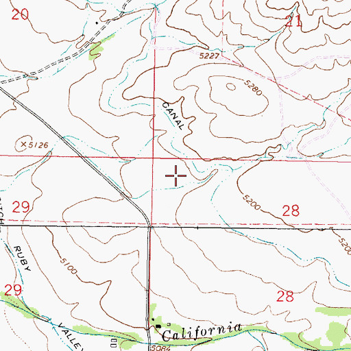Topographic Map of 05S04W28BBAB01 Well, MT