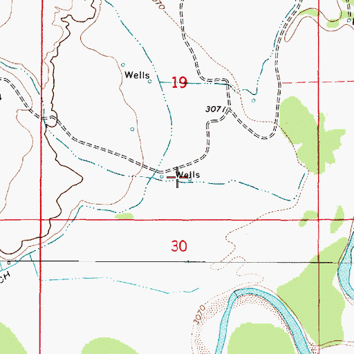 Topographic Map of 05S51E19CDAC01 Well, MT