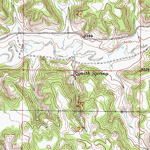 Topographic Map of 05S46E27BAAA01 Spring, MT