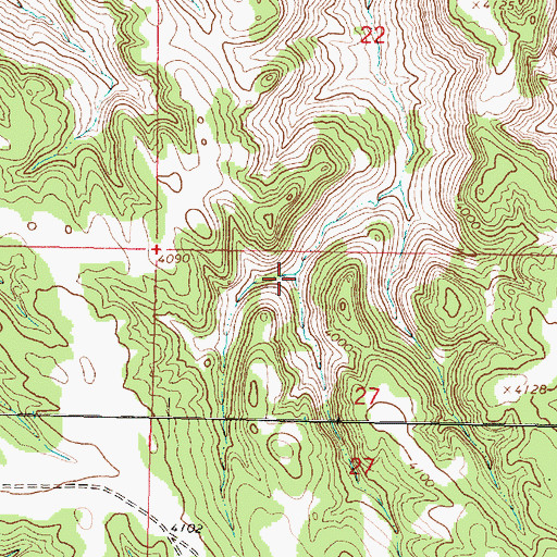 Topographic Map of 05S41E27BABD01 Spring, MT