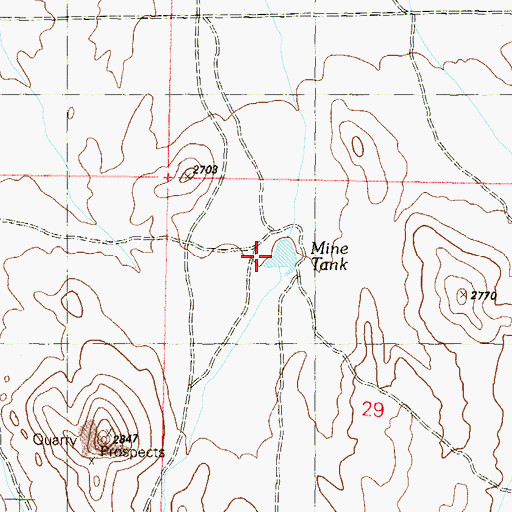 Topographic Map of Mine Tank, AZ