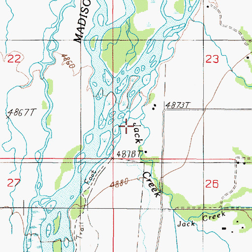 Topographic Map of 05S01W23CCBD01 Well, MT