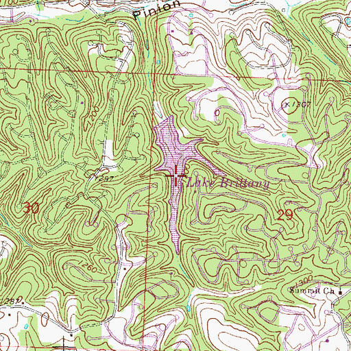 Topographic Map of Lake Brittany, AR