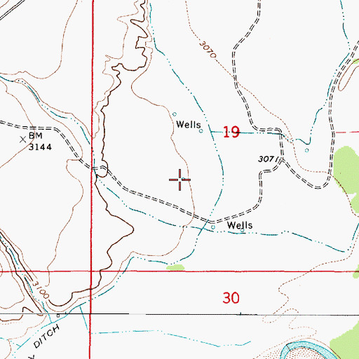 Topographic Map of 05S51E19CACA01 Well, MT