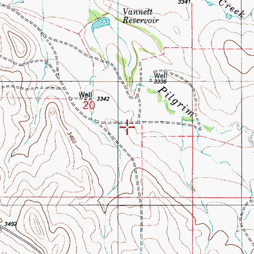 Topographic Map of 05S54E20BDD_01 Well, MT