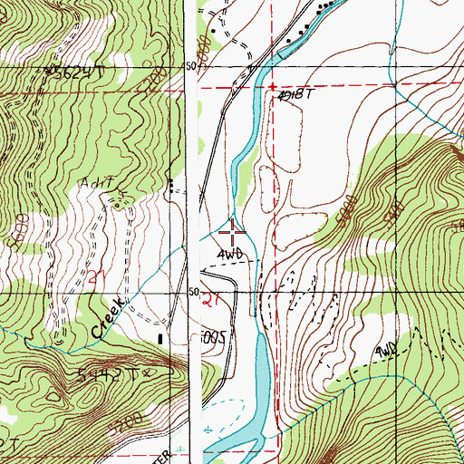 Topographic Map of 05S15E21ADDD01 Well, MT