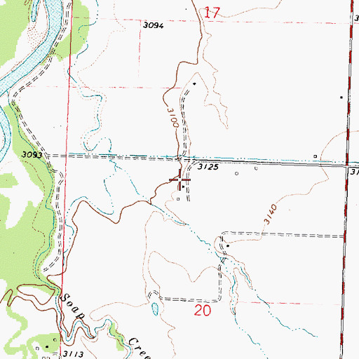 Topographic Map of 05S32E20BAA_01 Well, MT