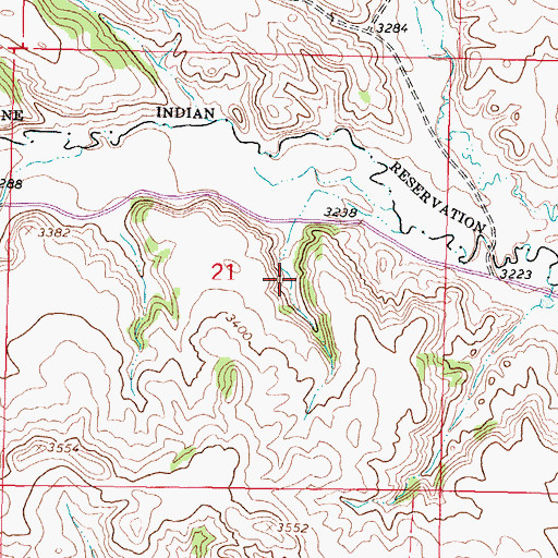 Topographic Map of 05S42E21DBAB01 Spring, MT