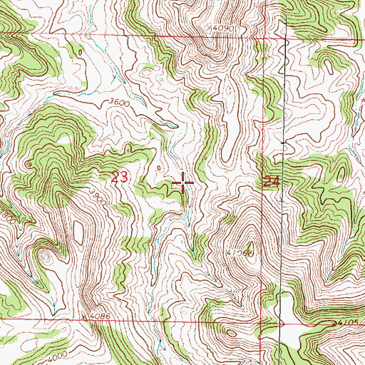 Topographic Map of 05S41E23DBAA01 Spring, MT