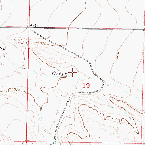 Topographic Map of 05S06W19BDD_01 Well, MT