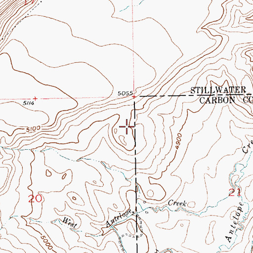 Topographic Map of 05S18E17DAAA01 Well, MT
