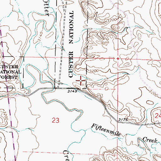 Topographic Map of 05S45E23ABDA02 Well, MT