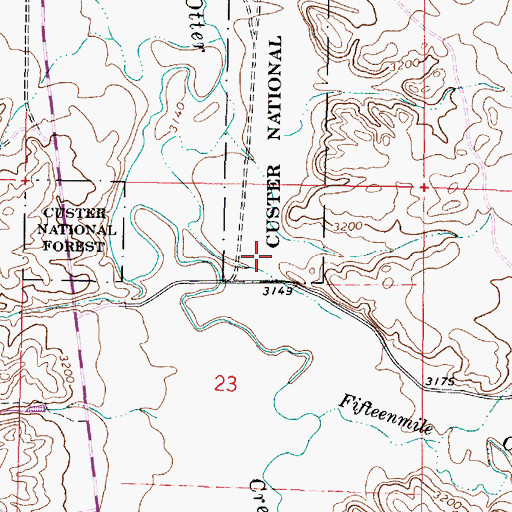 Topographic Map of 05S45E23ABCA01 Well, MT