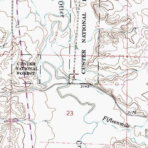 Topographic Map of 05S45E23ABCA02 Well, MT