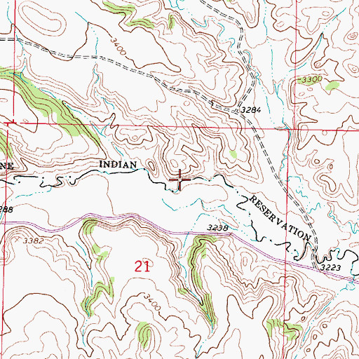 Topographic Map of 05S42E21ABDC01 Spring, MT