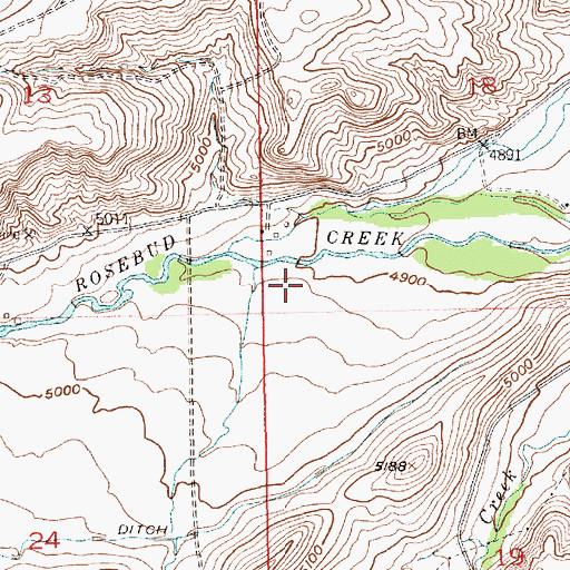Topographic Map of 05S18E06BBBD01 Well, MT