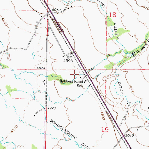 Topographic Map of 05S04W19BABB01 Well, MT