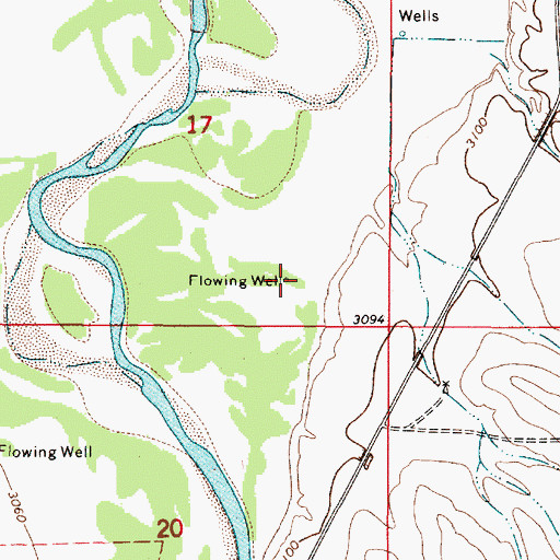 Topographic Map of 05S51E17DDCB01 Well, MT