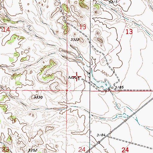 Topographic Map of 05S50E13CCCA01 Well, MT