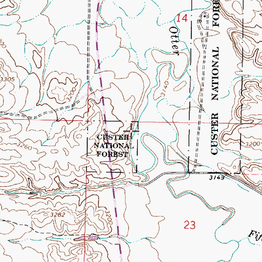 Topographic Map of 05S45E23BBAA04 Well, MT