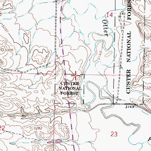 Topographic Map of 05S45E23BBAA02 Well, MT