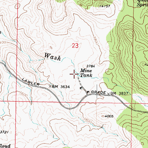 Topographic Map of Mine Tank, AZ