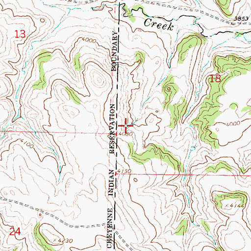 Topographic Map of 05S41E18CBCD01 Spring, MT