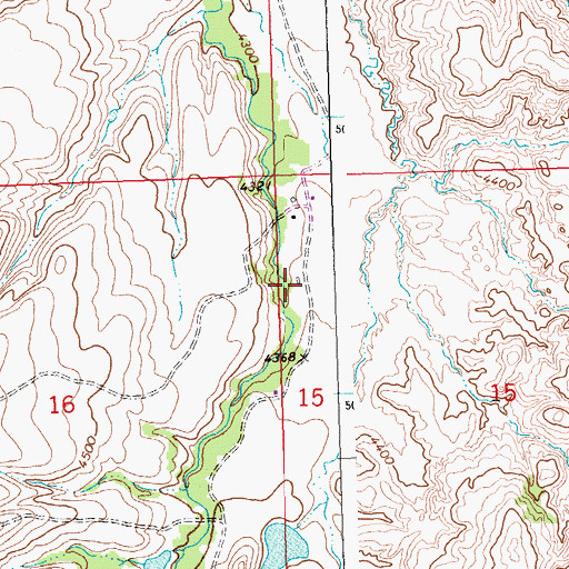 Topographic Map of 05S27E15BCBB01 Well, MT