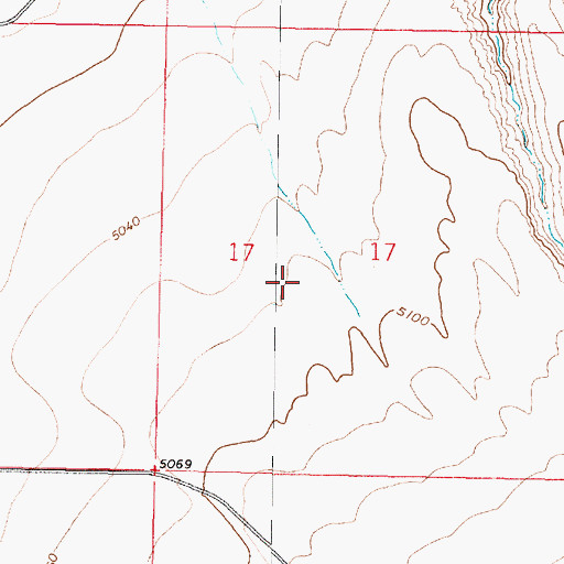 Topographic Map of 05S06W17CAB_01 Well, MT