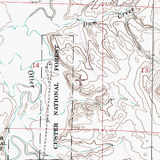 Topographic Map of 05S45E23CBAC01 Well, MT