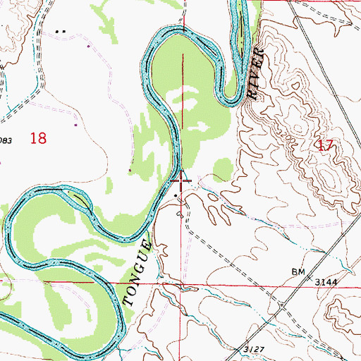 Topographic Map of 05S43E17CBCB01 Well, MT