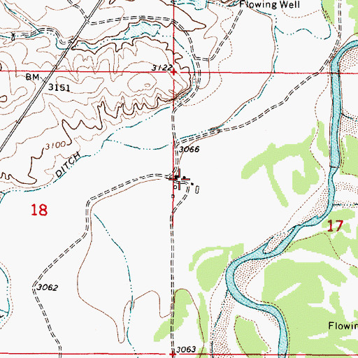 Topographic Map of 05S51E17BCCB01 Well, MT