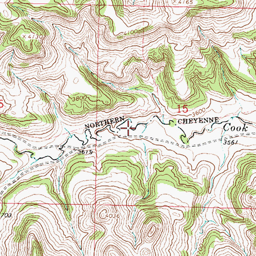 Topographic Map of 05S41E15CBDA01 Spring, MT