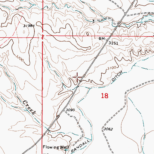 Topographic Map of 05S51E18BDBD01 Well, MT