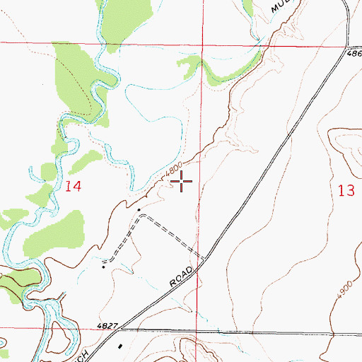 Topographic Map of 05S07W14ADDD02 Well, MT