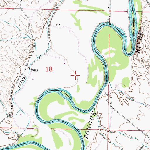 Topographic Map of 05S43E18DBAA01 Well, MT