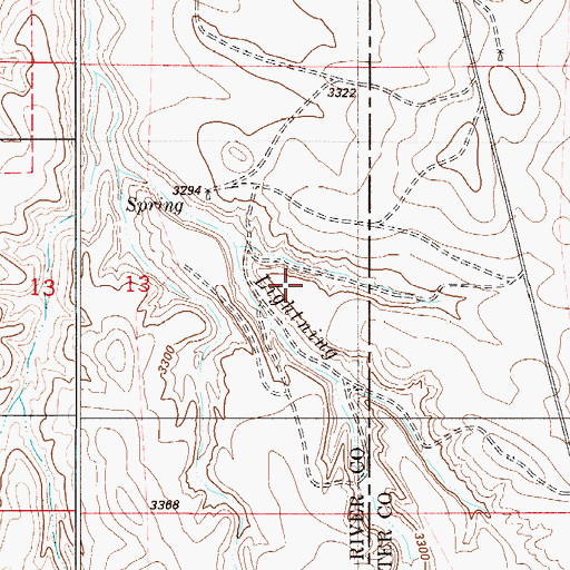 Topographic Map of 05S54E13ABC_01 Well, MT
