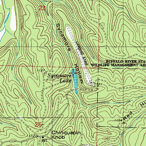 Topographic Map of Lower Hurricane Lake Dam, AR