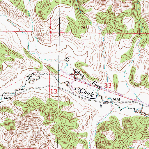 Topographic Map of 05S41E13BCDA01 Well, MT