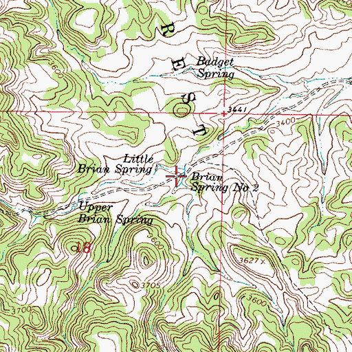 Topographic Map of 05S45E18AACD01 Spring, MT