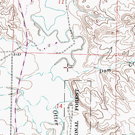 Topographic Map of 05S45E14AAAD01 Well, MT