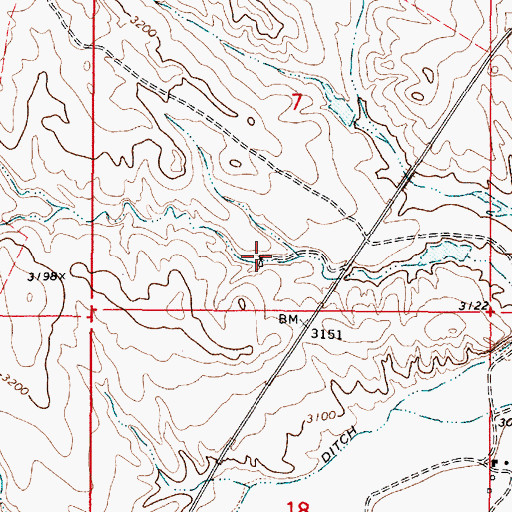 Topographic Map of 05S51E07CDAC01 Well, MT