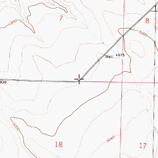 Topographic Map of 05S06W07DCDD01 Well, MT