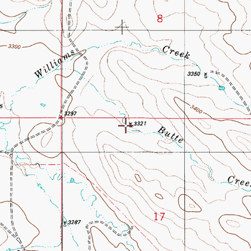 Topographic Map of 05S54E17BABA01 Well, MT
