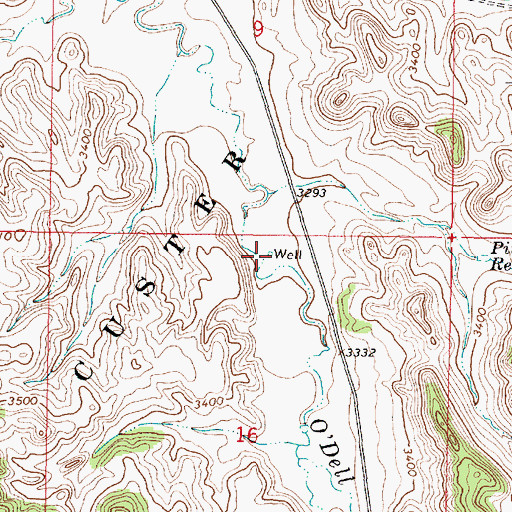 Topographic Map of 05S44E16ABBB01 Well, MT