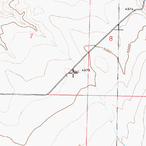 Topographic Map of 05S06W07DDA_01 Well, MT