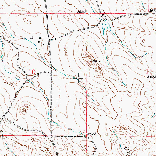 Topographic Map of 05S49E10DAAA01 Well, MT