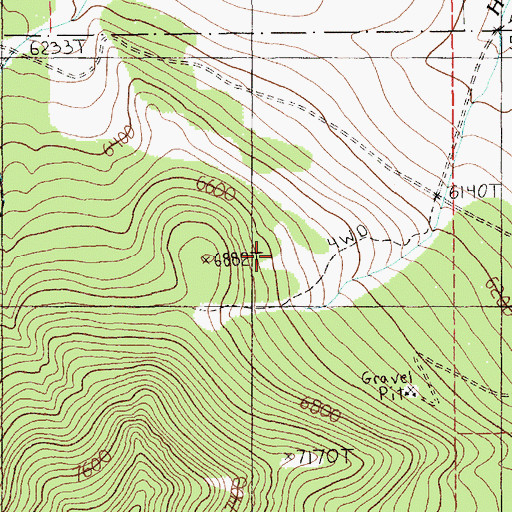Topographic Map of 05S15E08DBBB01 Spring, MT